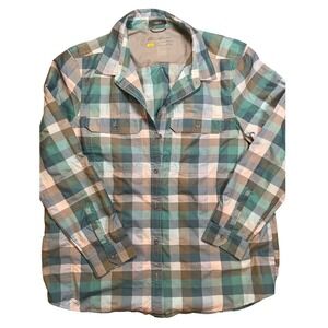 Eddie Bauer Women's Classic Plaid Button Down Shirt Size S Lightweight Outdoor